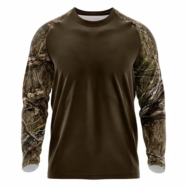 Mossy Oak® Mens Polyester Interlock Raglan Long Sleeve Shirt