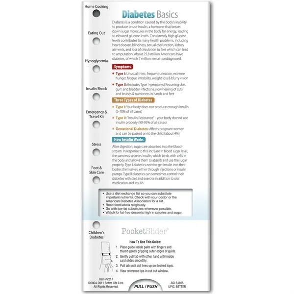Custom Pocket Slider - Staying Healthy with Diabetes