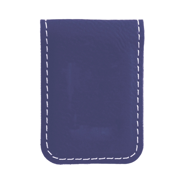 Blue & Silver Leatherette Money Clip - Blue & Silver Leatherette Money Clip - Image 1 of 1