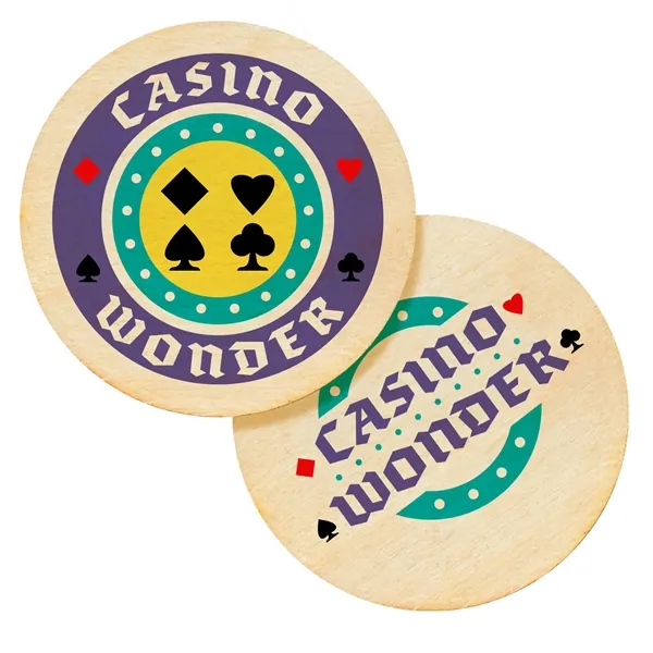 1 Side Imprint Wood Poker Chip
