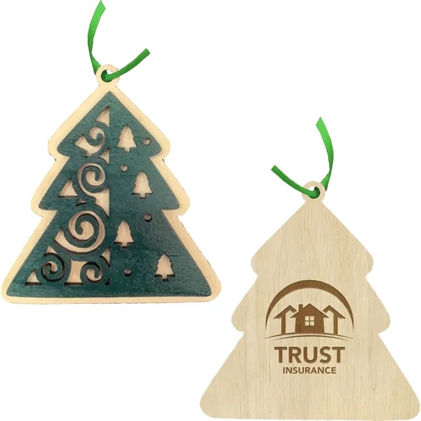 Layered Tree Wood Ornament
