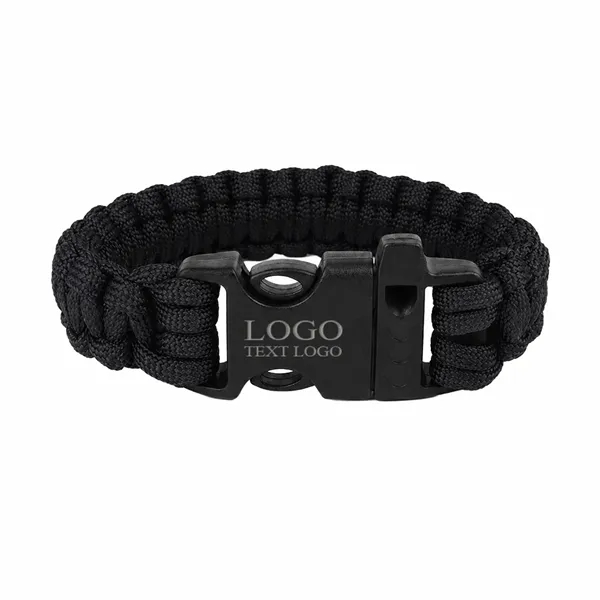 Custom Survival Paracord Bracelet with Whistle