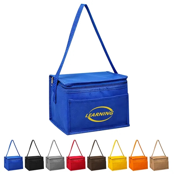 6 Can Non Woven Insulated Cooler Lunch Bag W/ Shoulder Strap