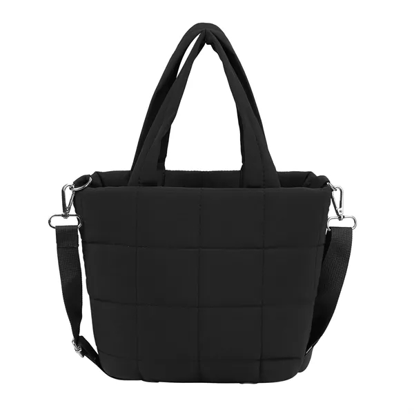 Small Quilted Puffer Tote Bag W/Adjustable Strap
