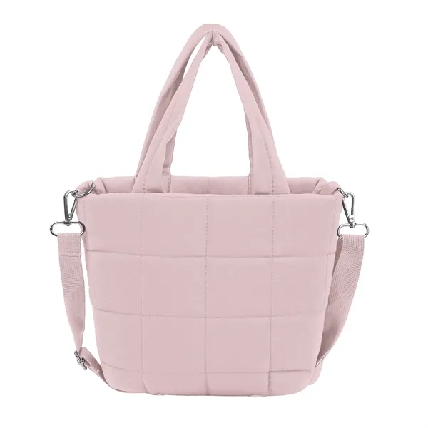 Small Quilted Puffer Tote Bag W/Adjustable Strap