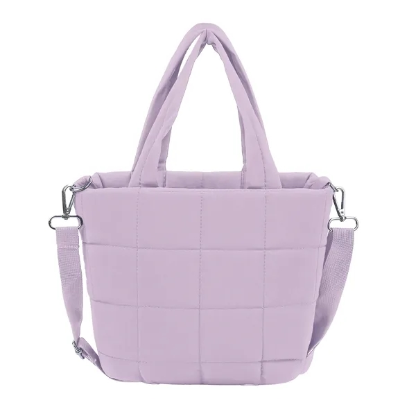 Small Quilted Puffer Tote Bag W/Adjustable Strap