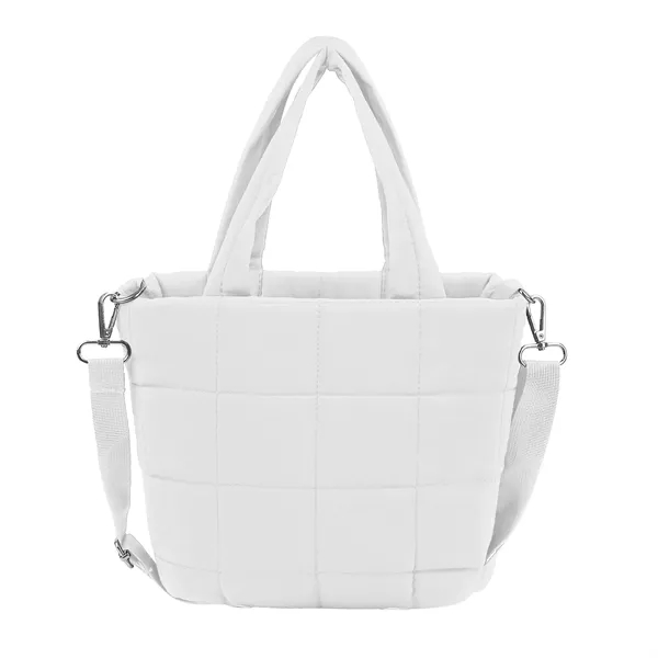 Small Quilted Puffer Tote Bag W/Adjustable Strap