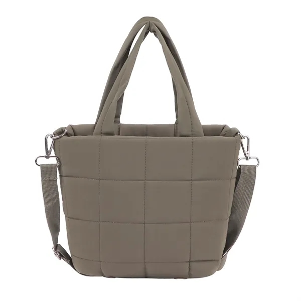 Small Quilted Puffer Tote Bag W/Adjustable Strap