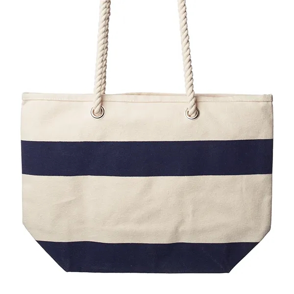 Striped Canvas Tote Bags with Rope Handles