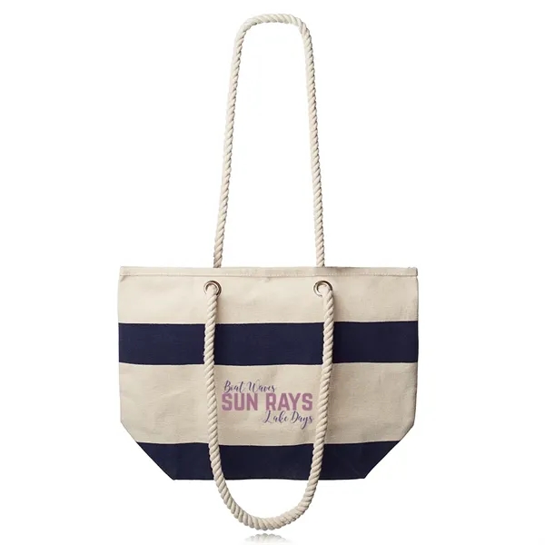 Striped Canvas Tote Bags with Rope Handles