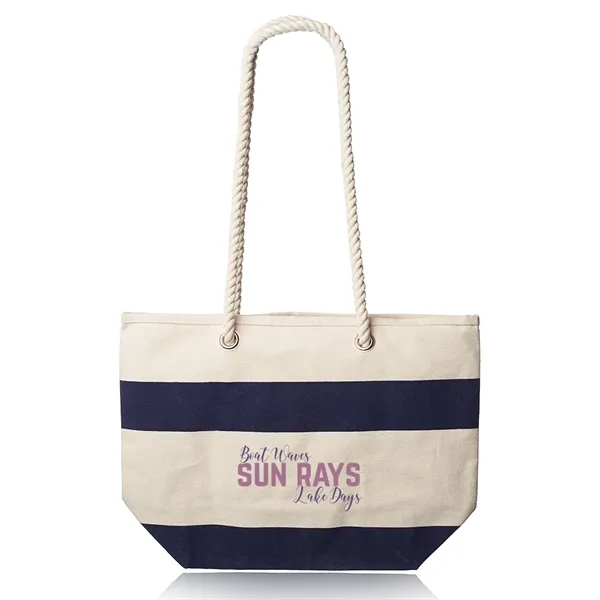 Striped Canvas Tote Bags with Rope Handles