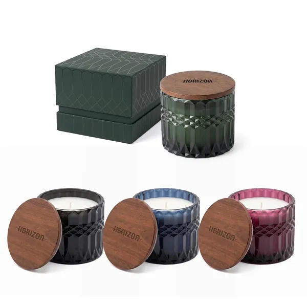 Horizon 296 Ml / 10 Oz Glass Candle With Acacia Wood Lid
