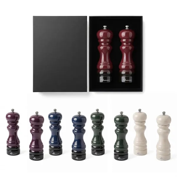 Prescott Oak Wood Salt And Pepper Mill Set