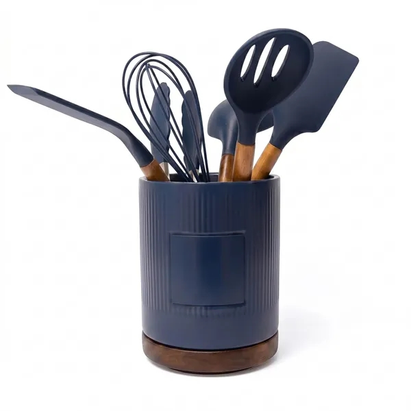 Radcliffe Stoneware Utensil Holder And Spatula Set