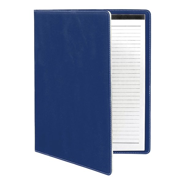 9 1/2" x 12" Leatherette Blue/Silver Portfolio - 9 1/2" x 12" Leatherette Blue/Silver Portfolio - Image 1 of 1