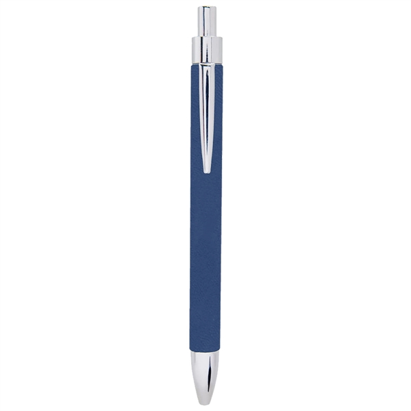 Blue/Silver Laserable Leatherette Pen - Blue/Silver Laserable Leatherette Pen - Image 1 of 1