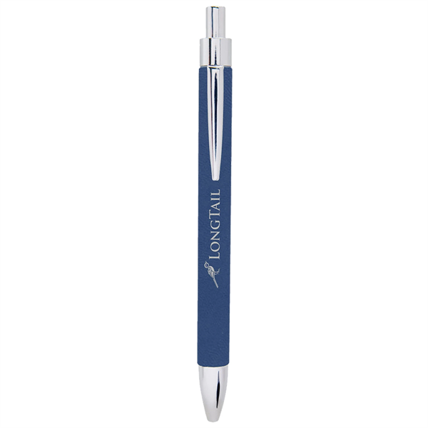 Blue/Silver Laserable Leatherette Pen - Blue/Silver Laserable Leatherette Pen - Image 0 of 1