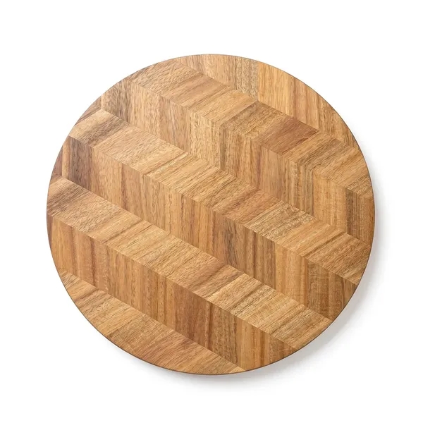 Harrington Acacia Wood Herringbone Lazy Susan
