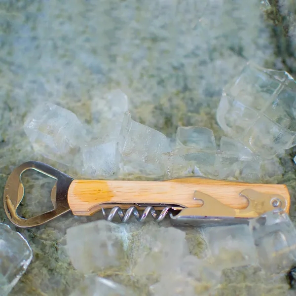 Custom Wood Bottle Opener - Bottle Opener/Corkscrew Combo