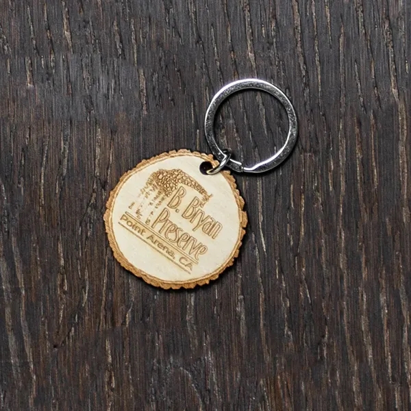 Custom Wood Log Cut Keychain