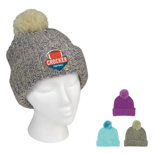 Grace Collection Pom Beanie With Cuff