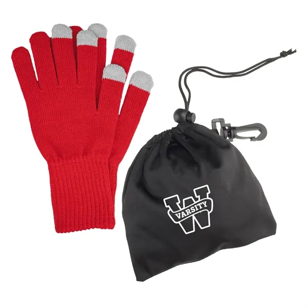 Custom Touch Screen Gloves In RPET Pouch