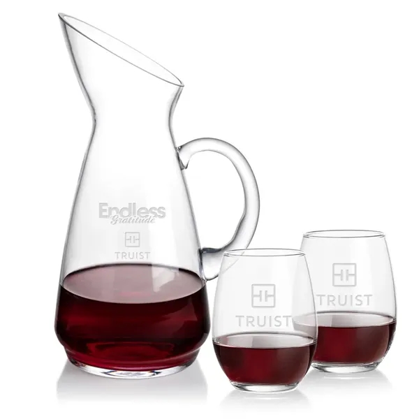Custom Taroni Carafe & Stanford Stemless Wine