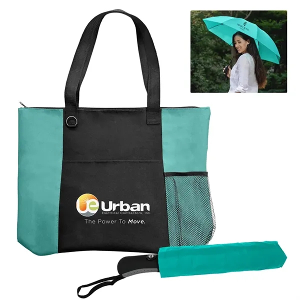The Mariner Boat Tote Bag/Reversa Inverted Umbrella Set