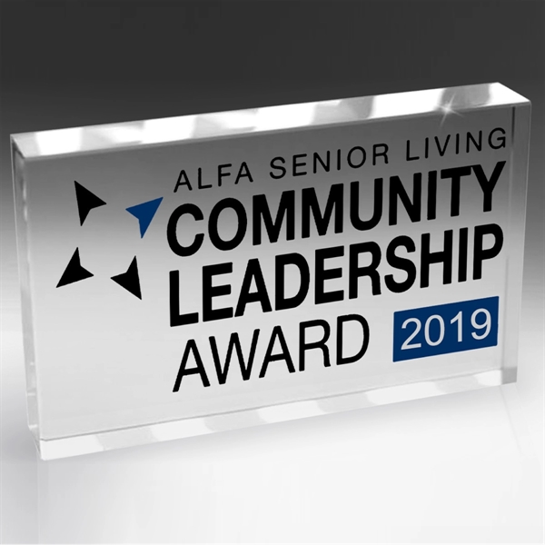 Glass Award Paperweight - 3" x 5" x 3/4"