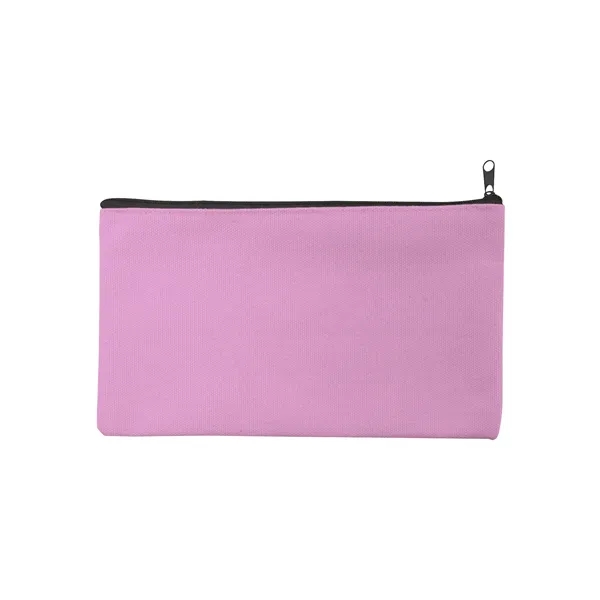 Poly Cotton Canvas Small Travel Zipper Cosmetic Bag