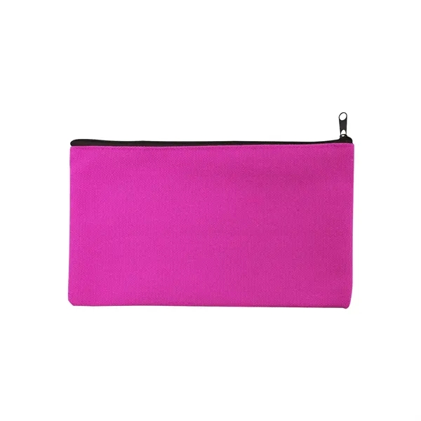Poly Cotton Canvas Small Travel Zipper Cosmetic Bag