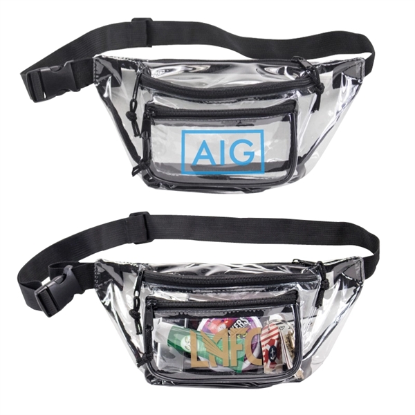 Clear Triple Zipper Fanny Pack - Clear Triple Zipper Fanny Pack - Image 0 of 1