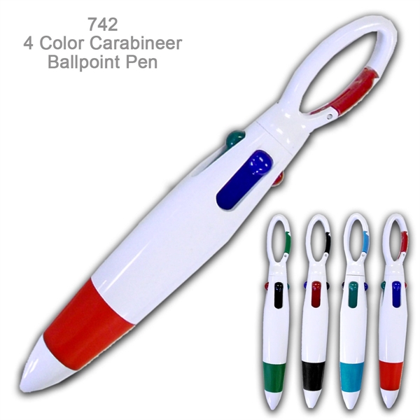 Popular 4 Color Carabineer Ballpoint Custom Pens - Popular 4 Color Carabineer Ballpoint Custom Pens - Image 4 of 4