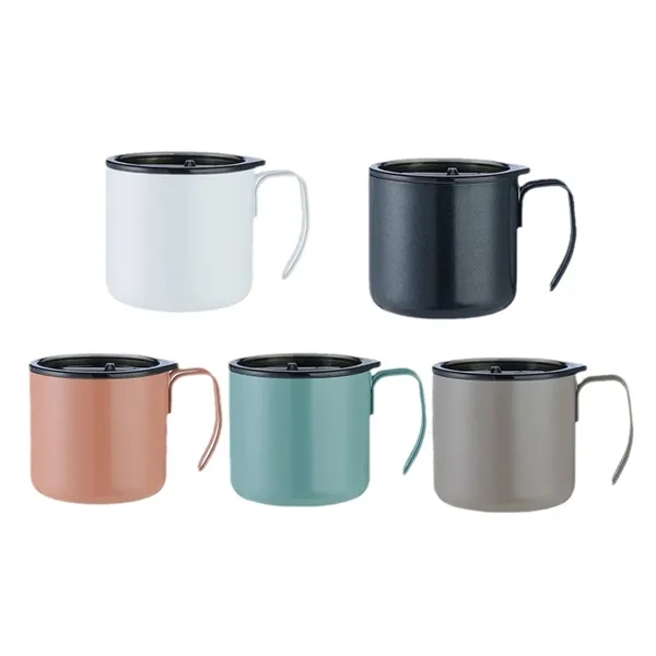 12 oz Stainless Steel Coffee Mug with Handle and Lid