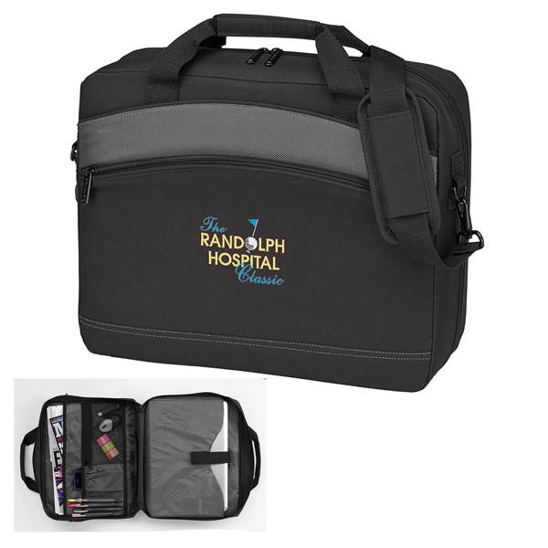 Slim Line Computer Briefcase - Laptop Bag, 600D Polyester - Slim Line Computer Briefcase - Laptop Bag, 600D Polyester - Image 0 of 1