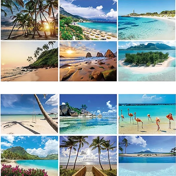Full Color Beaches Spiral Wall Calendar