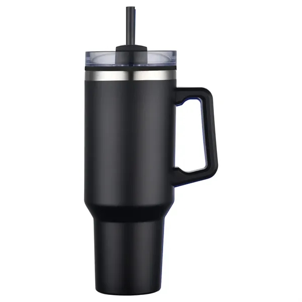 Custom 40 oz. Double Wall Tumbler With Handle and Straw
