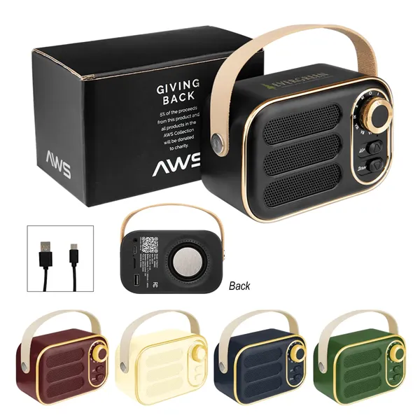 AWS Retro Boom FM Radio & Wireless Speaker