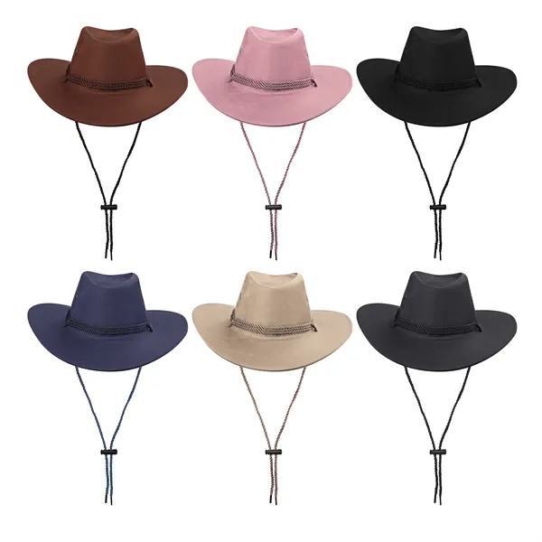 Classic Suede Western Cowboy Hat With Wide Brim