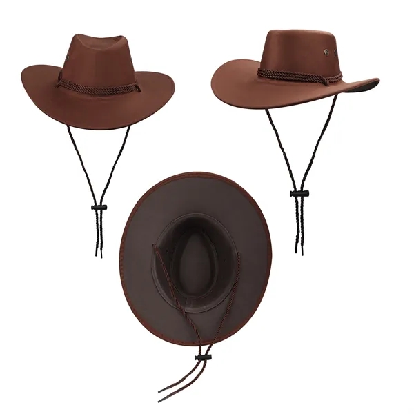 Classic Suede Western Cowboy Hat With Wide Brim