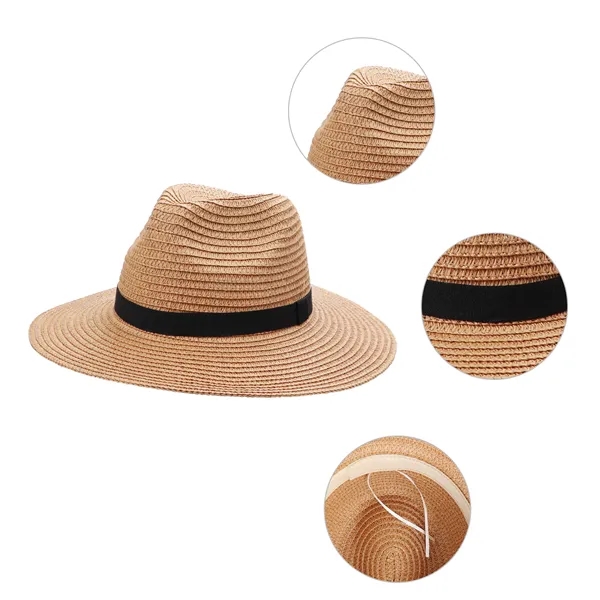Unisex Wide Brim Summer Beach Straw Panama Hats