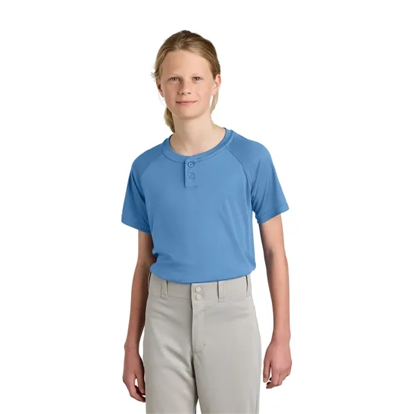 Sport-Tek Youth PosiCharge Competitor 2-Button Henley