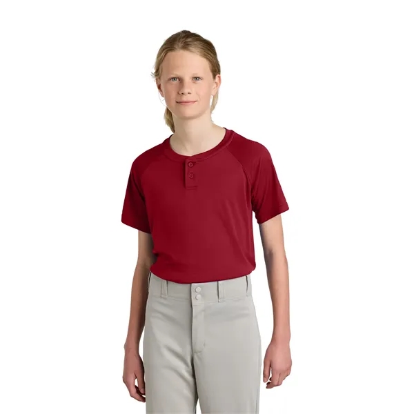 Sport-Tek Youth PosiCharge Competitor 2-Button Henley