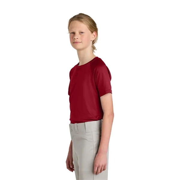 Sport-Tek Youth PosiCharge Competitor 2-Button Henley