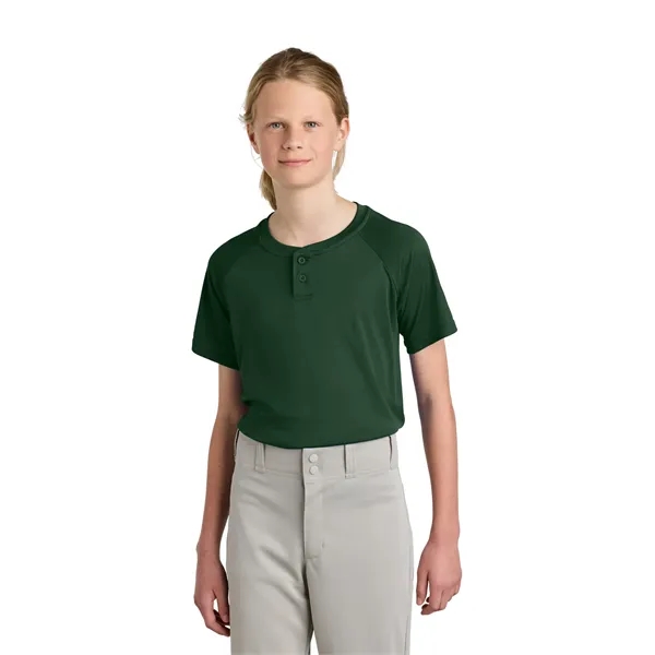 Sport-Tek Youth PosiCharge Competitor 2-Button Henley