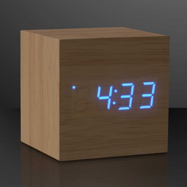 Blue LED Cube Alarm Clock With USB - Blue LED Cube Alarm Clock With USB - Image 2 of 2