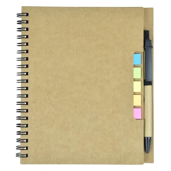 Kraft Paper Cover Spiral Notebook with Matching Pens