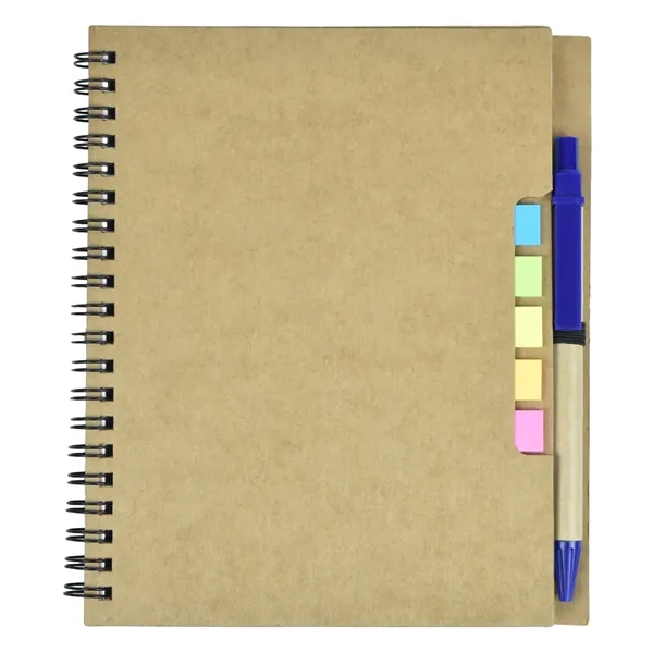Kraft Paper Cover Spiral Notebook with Matching Pens