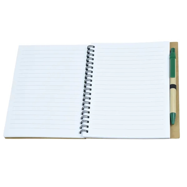 Kraft Paper Cover Spiral Notebook with Matching Pens