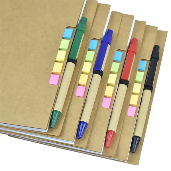 Kraft Paper Cover Spiral Notebook with Matching Pens